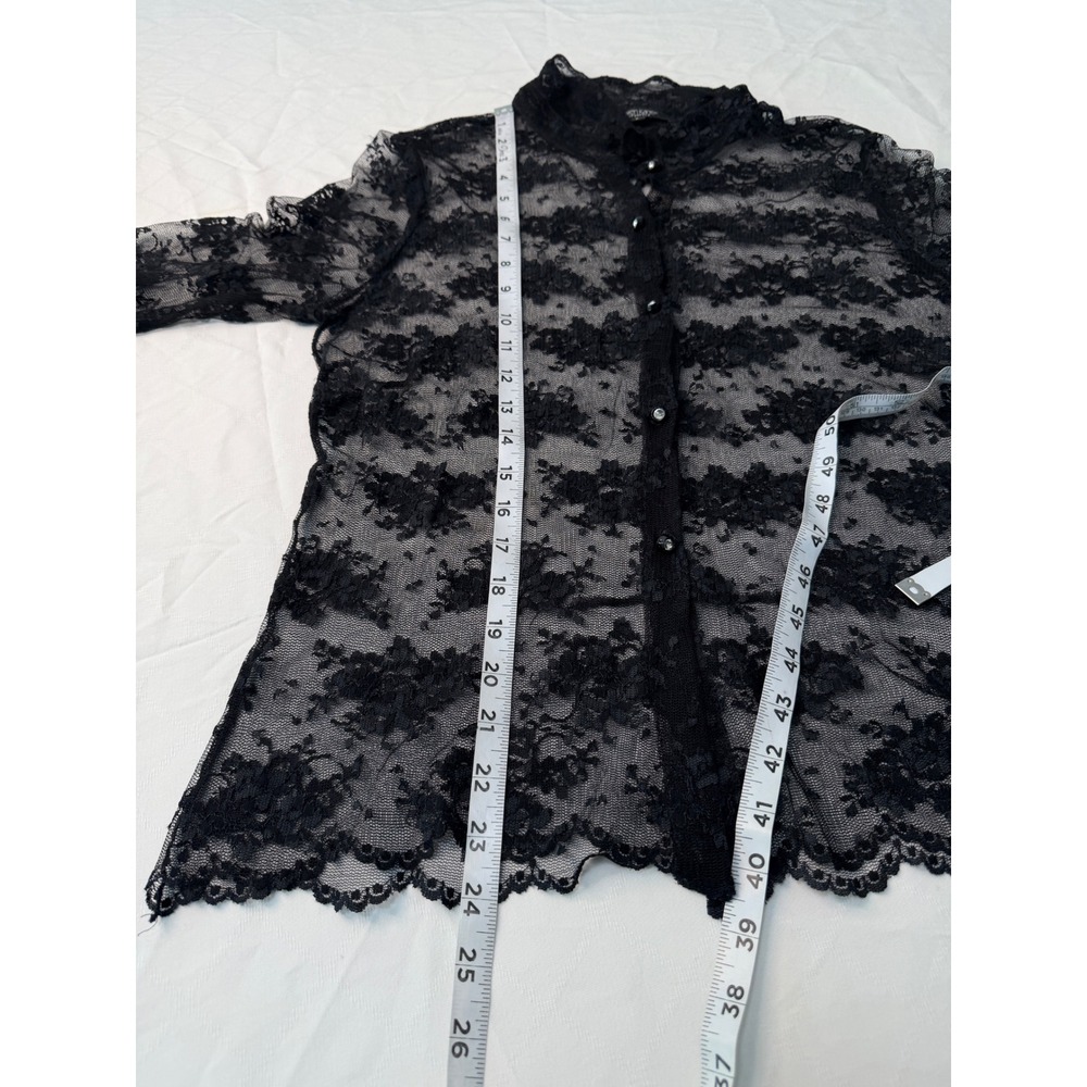 Vintage Y2K Karen Kane Black Floral Lace Top Women Large Whimsigoth Fairy Grunge - Picture 7 of 8